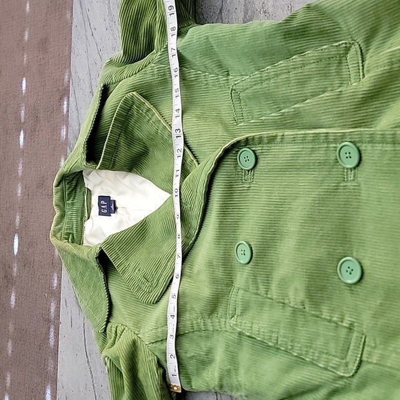 GAP 100% Cotton Corduroy Double Breasted Lined Peacoat green size S - Picture 11 of 12